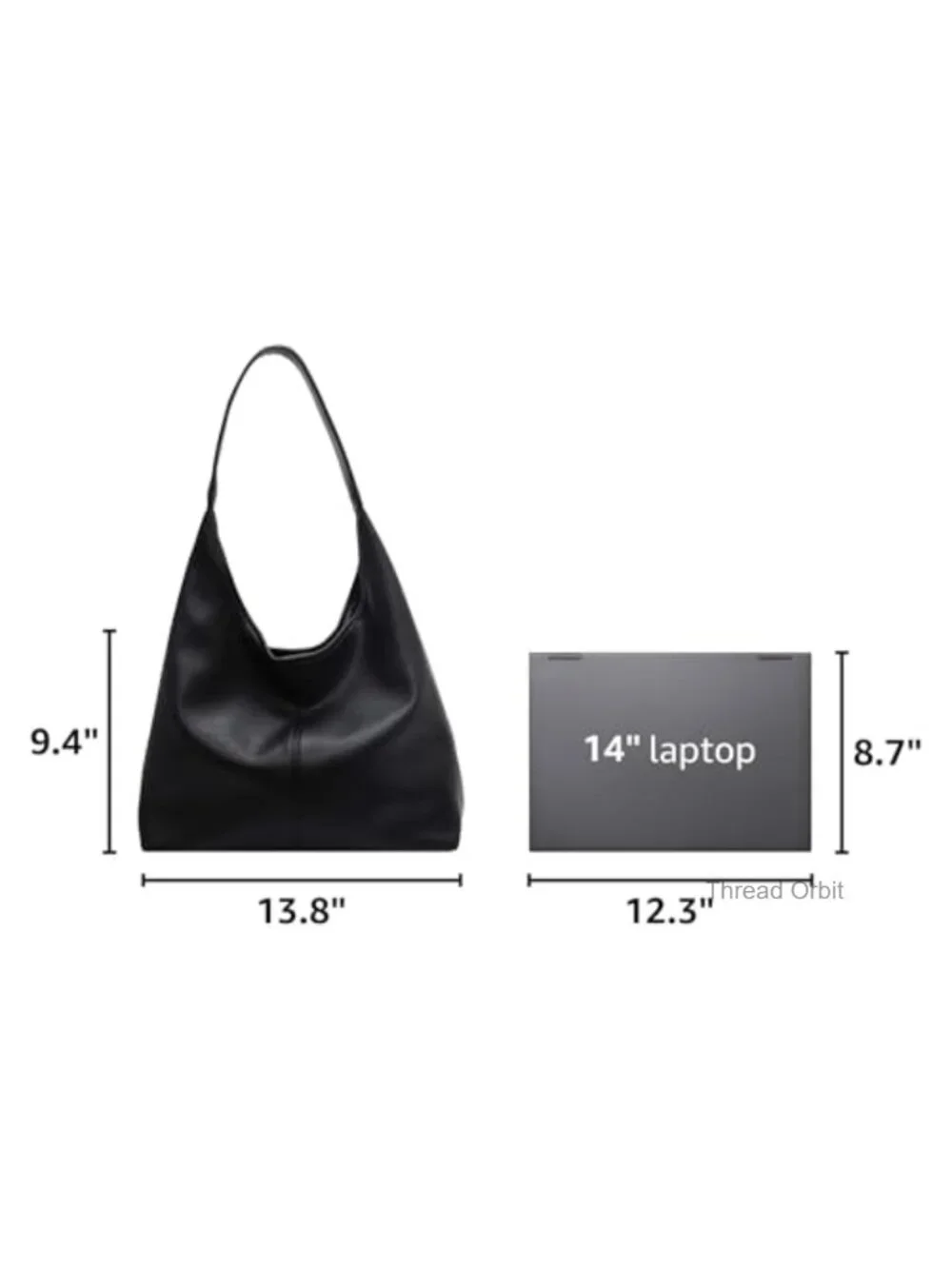 Slouchy Hobo Tote Bag for Women Soft PU Leather Shoulder Purses Work Everyday
